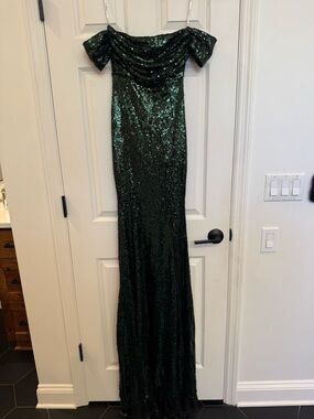 NWT Alamour The Label Silicya Emerald Green Sequin Gown Formal Dress XS